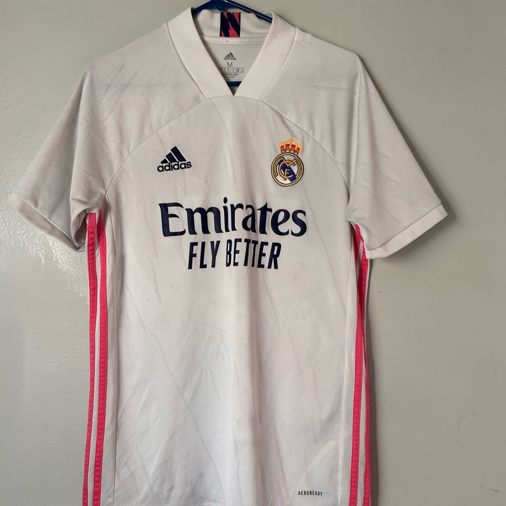Adidas White Soccer Jersey with Navy Accents